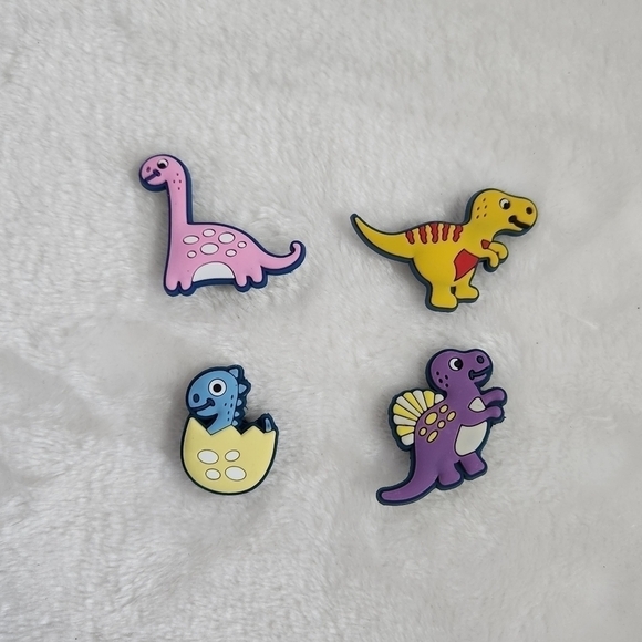 Crocs Jibbitz Dinosaur Shoe Charms Set of 4 - Picture 1 of 6